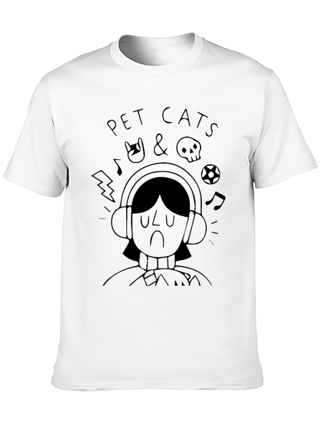 Pet Cats Graphic Print Black T-Shirt