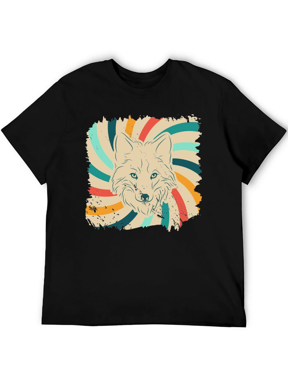 Retro Wolf Graphic Tee - Vintage Style