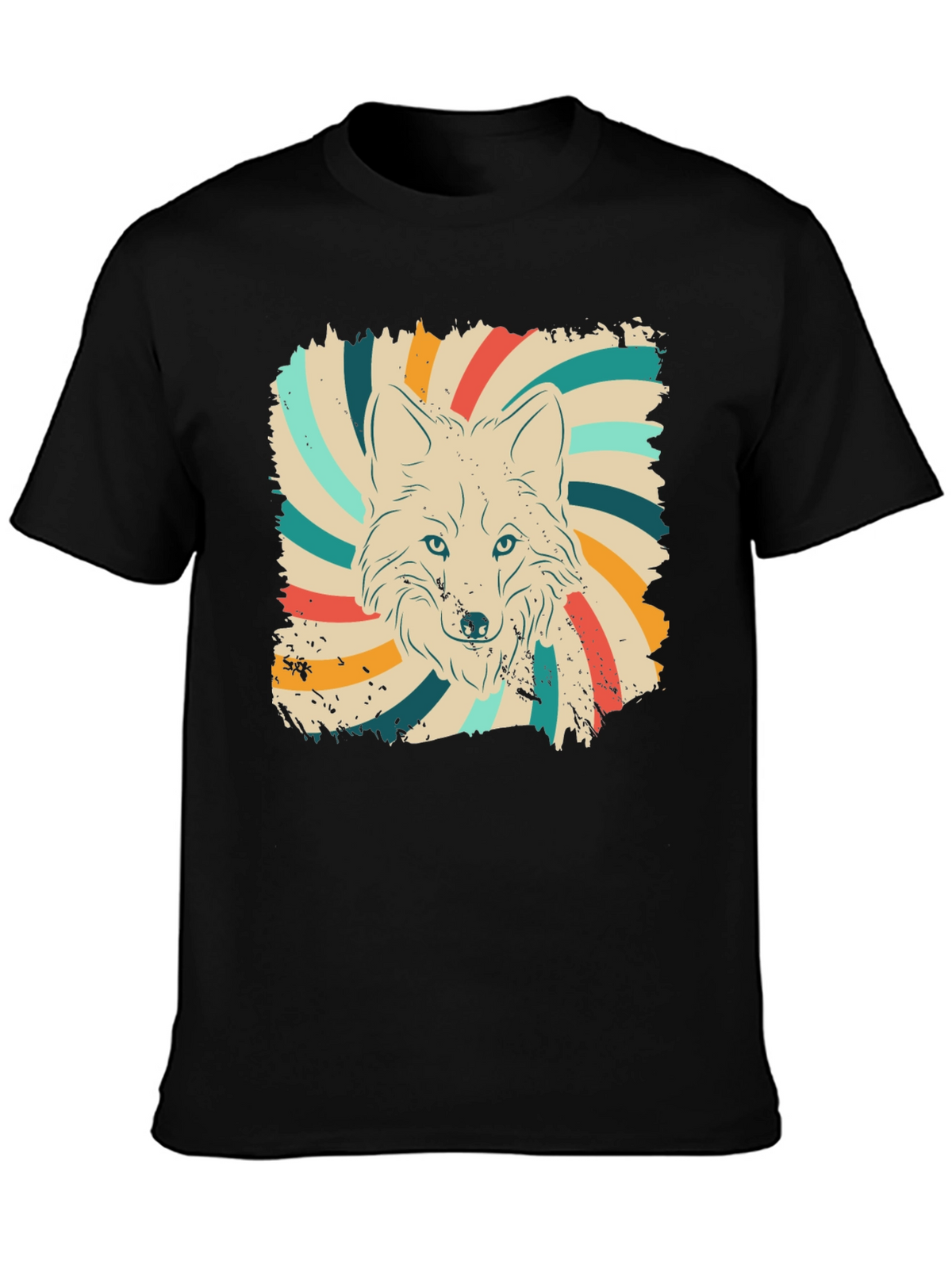 Retro Wolf Graphic Tee - Vintage Style