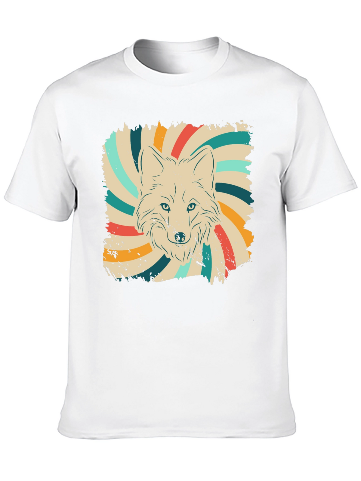 Retro Wolf Graphic Tee - Vintage Style