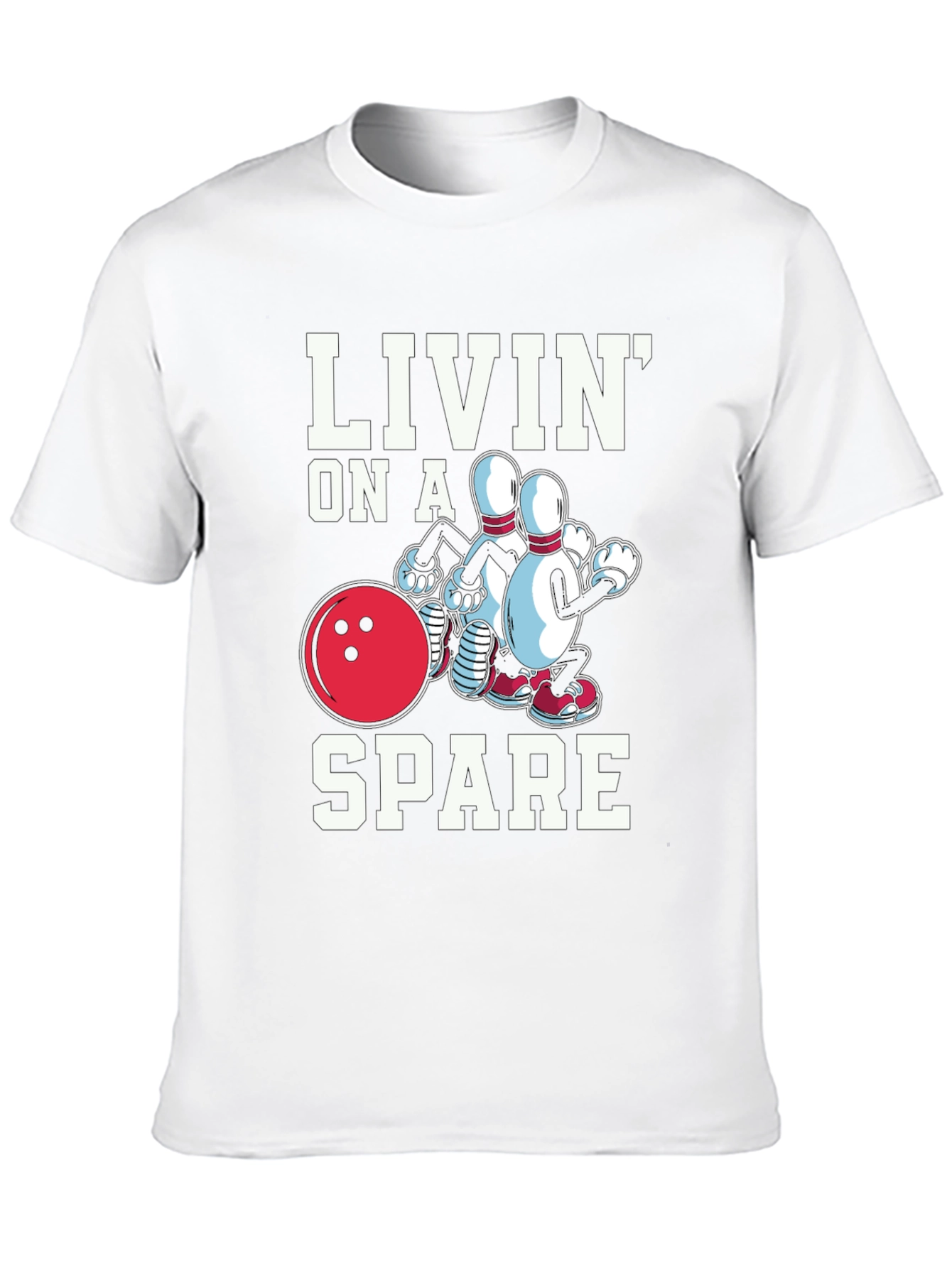 Livin on a Spare Graphic T-Shirt - Bowling Fun