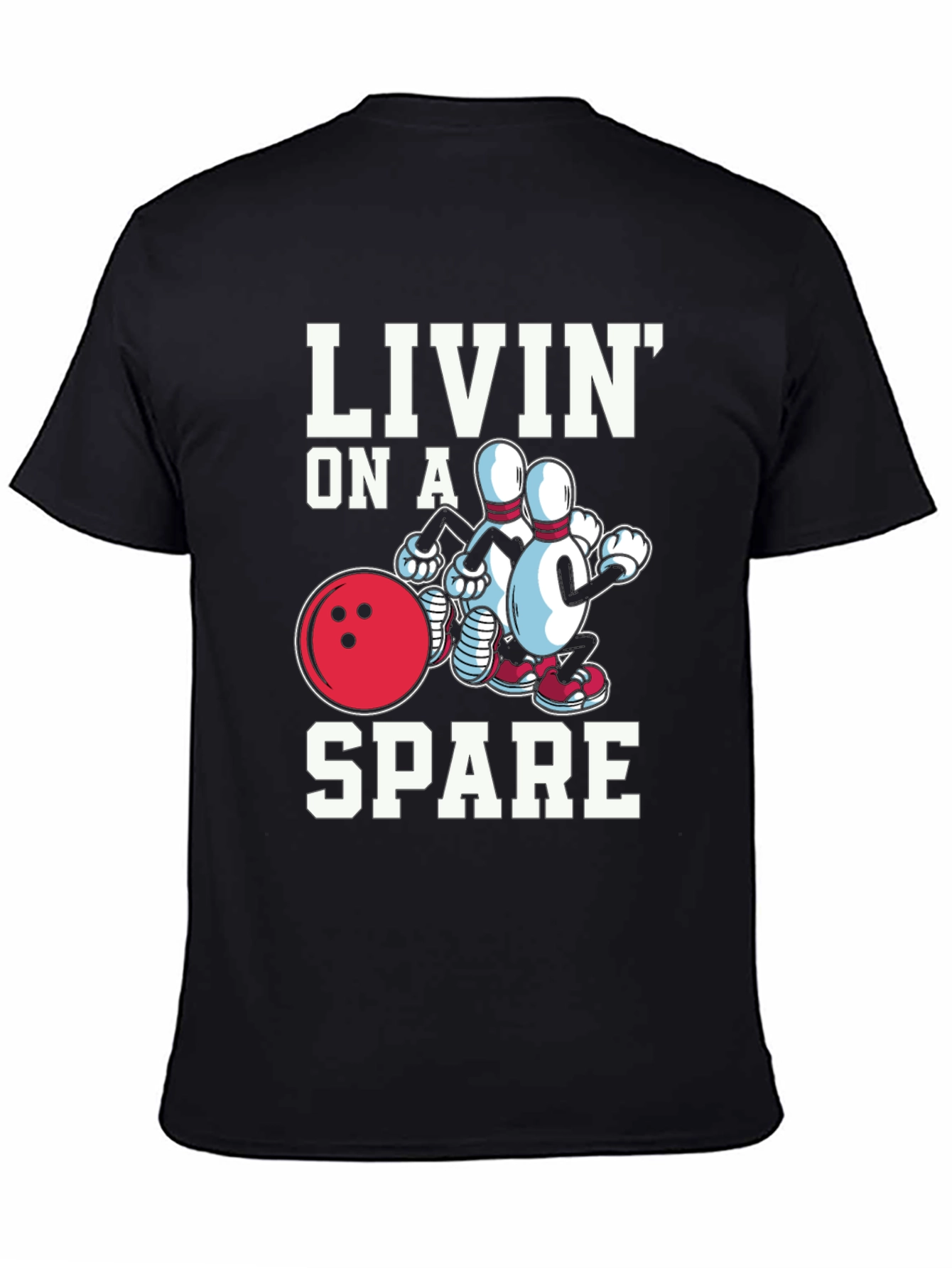 Livin on a Spare Graphic T-Shirt - Bowling Fun