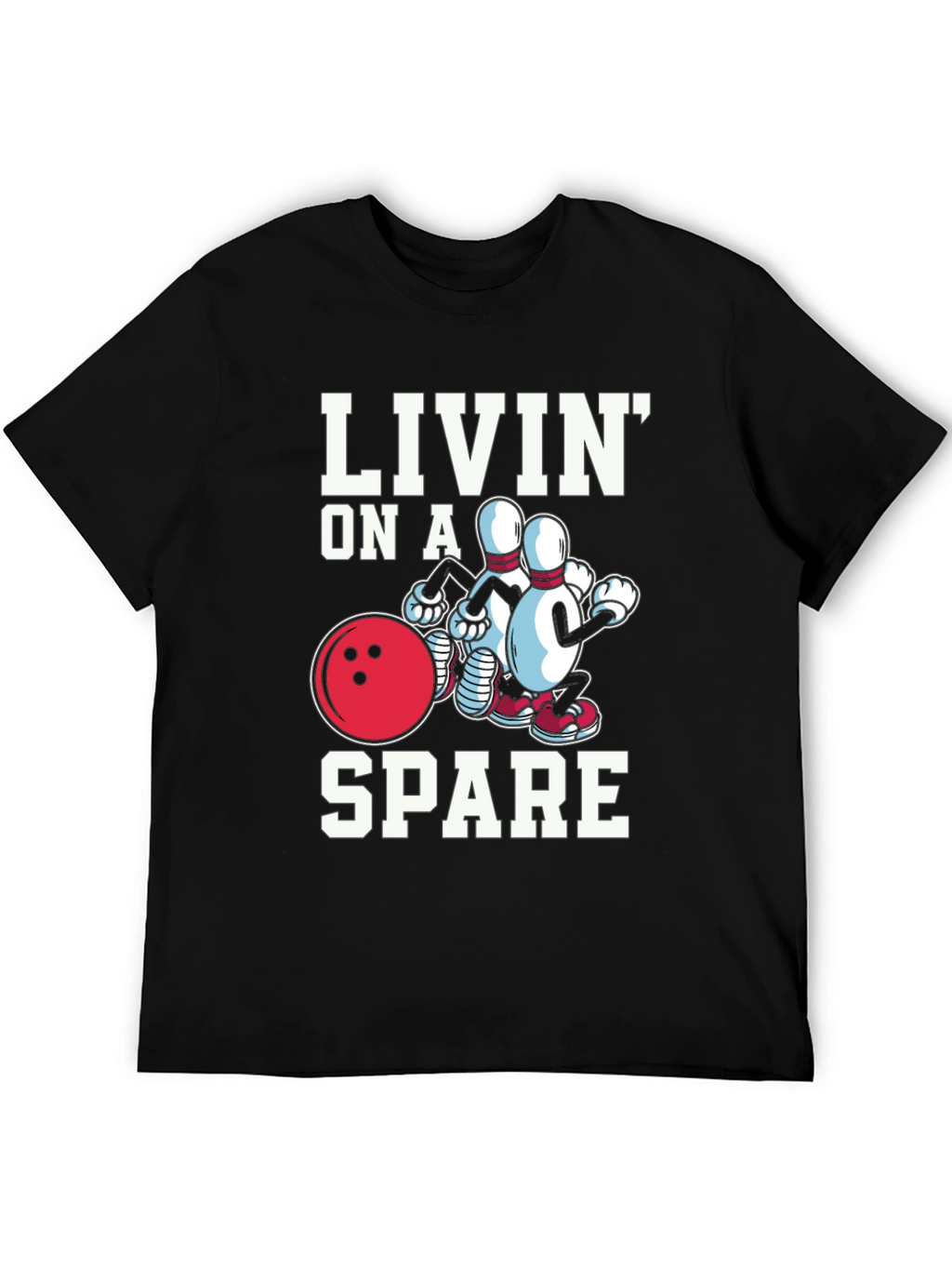 Livin on a Spare Graphic T-Shirt - Bowling Fun