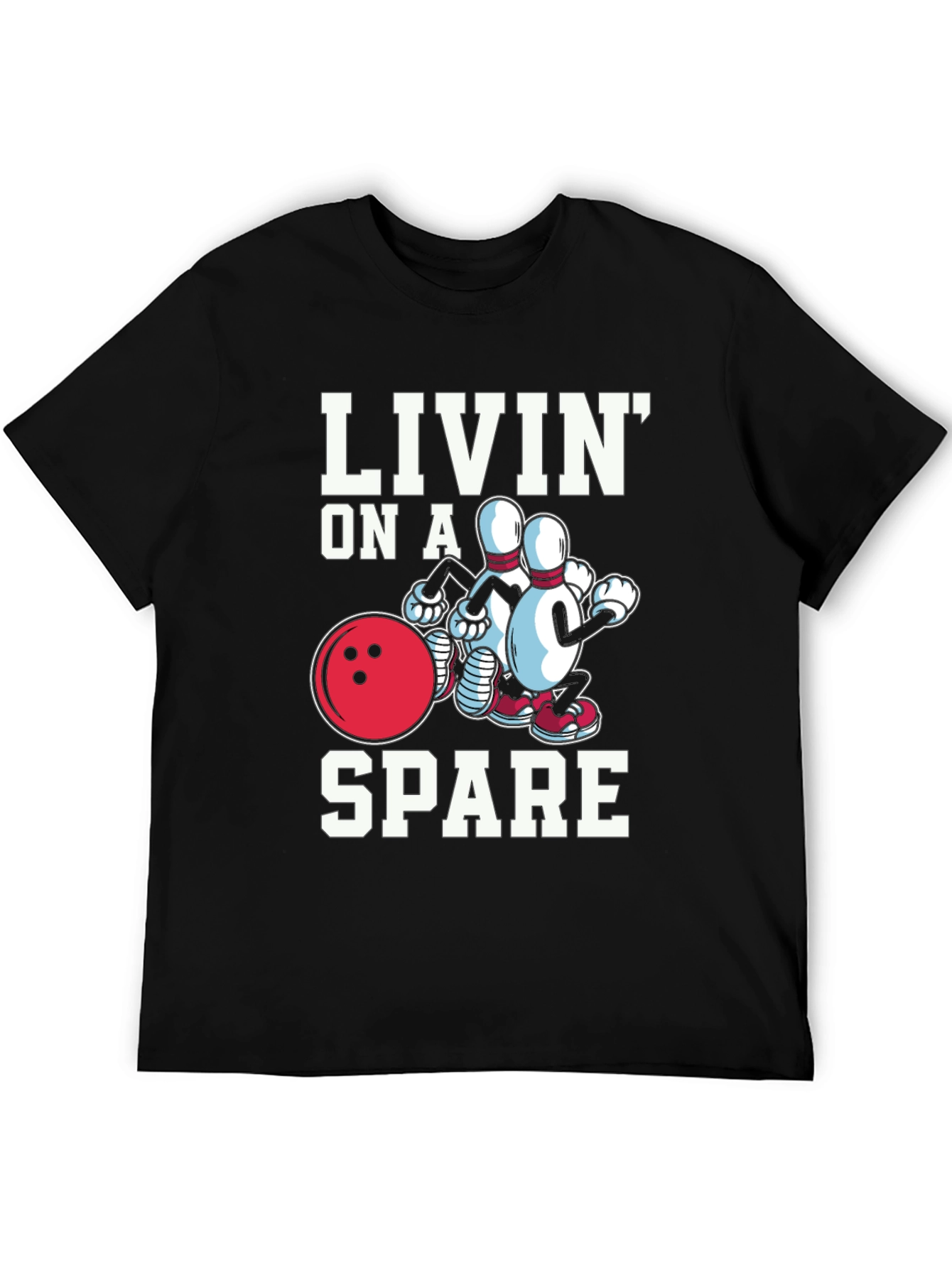 Livin on a Spare Graphic T-Shirt - Bowling Fun