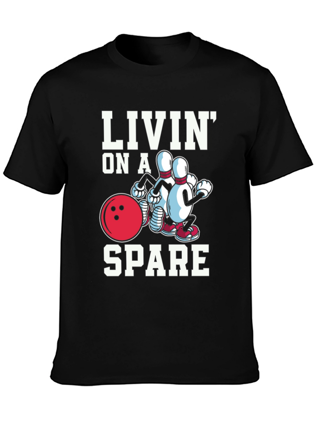 Livin on a Spare Graphic T-Shirt - Bowling Fun