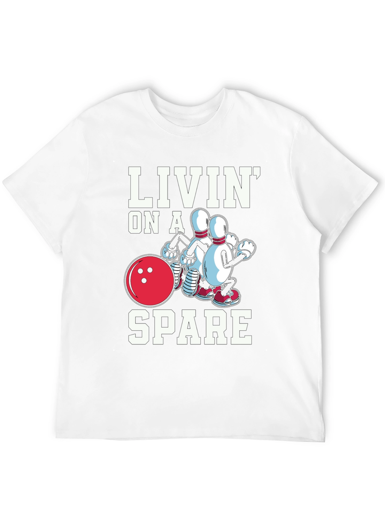 Livin on a Spare Graphic T-Shirt - Bowling Fun