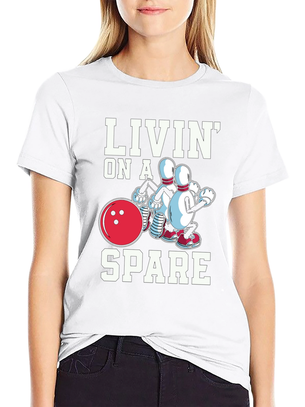 Livin on a Spare Graphic T-Shirt - Bowling Fun