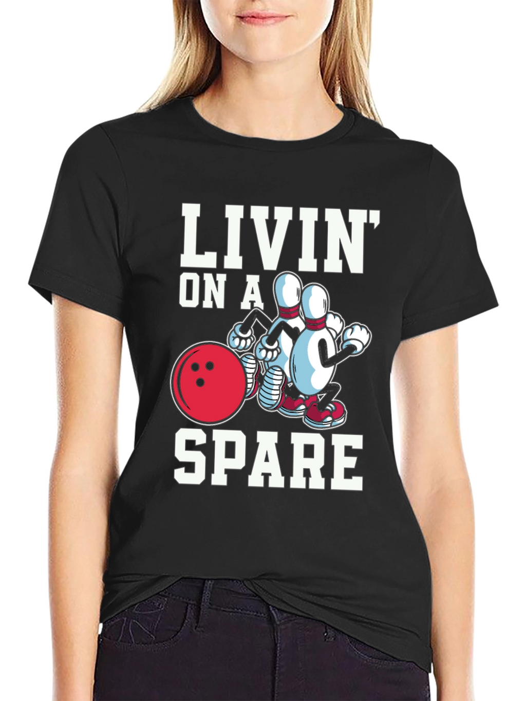 Livin on a Spare Graphic T-Shirt - Bowling Fun