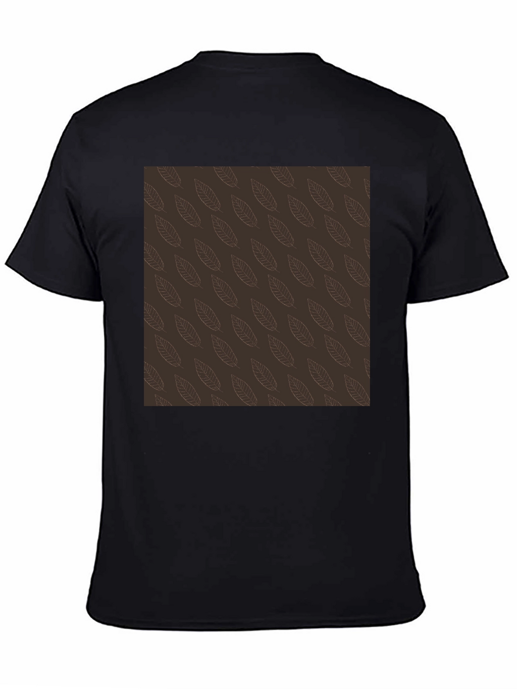Leaf Pattern Black T-Shirt
