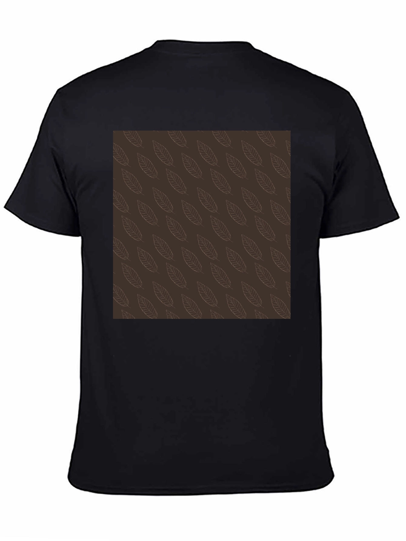 Leaf Pattern Black T-Shirt