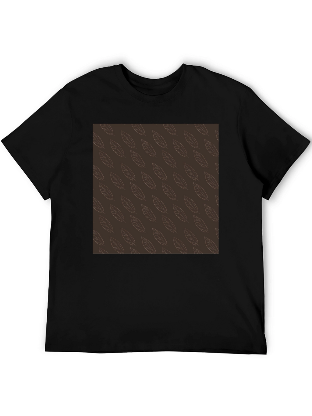 Leaf Pattern Black T-Shirt