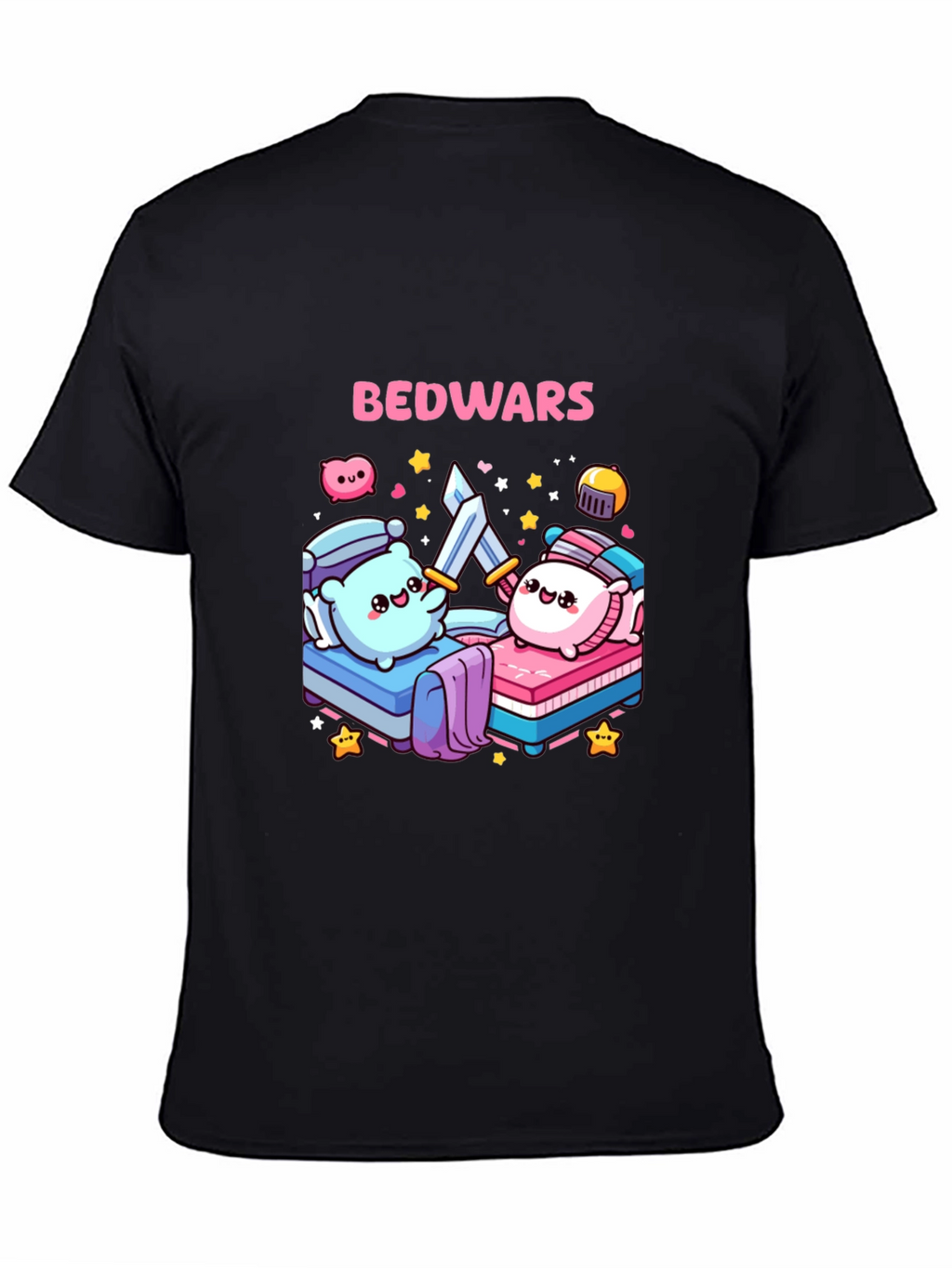 Bedwars T-Shirt Cute Pillows Fighting Game Tee