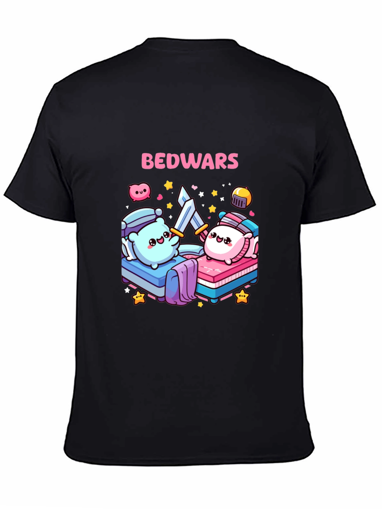 Bedwars T-Shirt Cute Pillows Fighting Game Tee