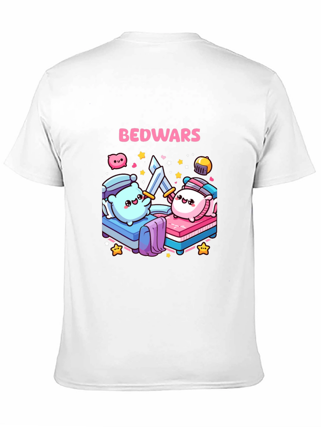 Bedwars T-Shirt Cute Pillows Fighting Game Tee