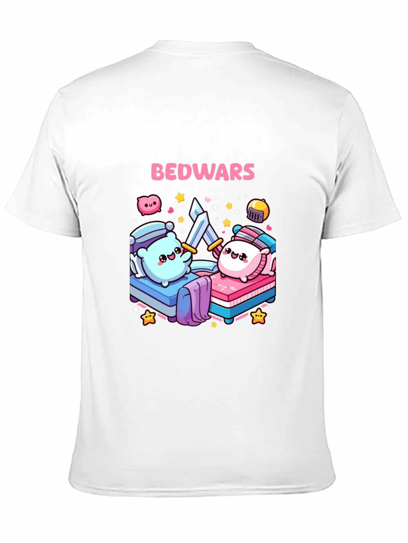 Bedwars T-Shirt Cute Pillows Fighting Game Tee