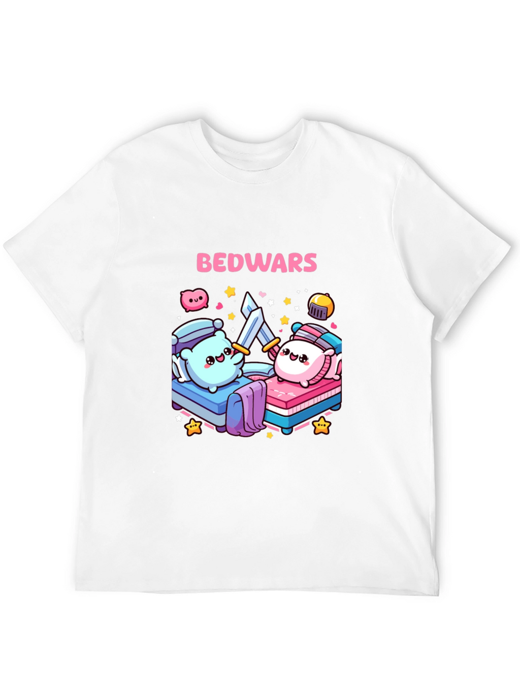 Bedwars T-Shirt Cute Pillows Fighting Game Tee
