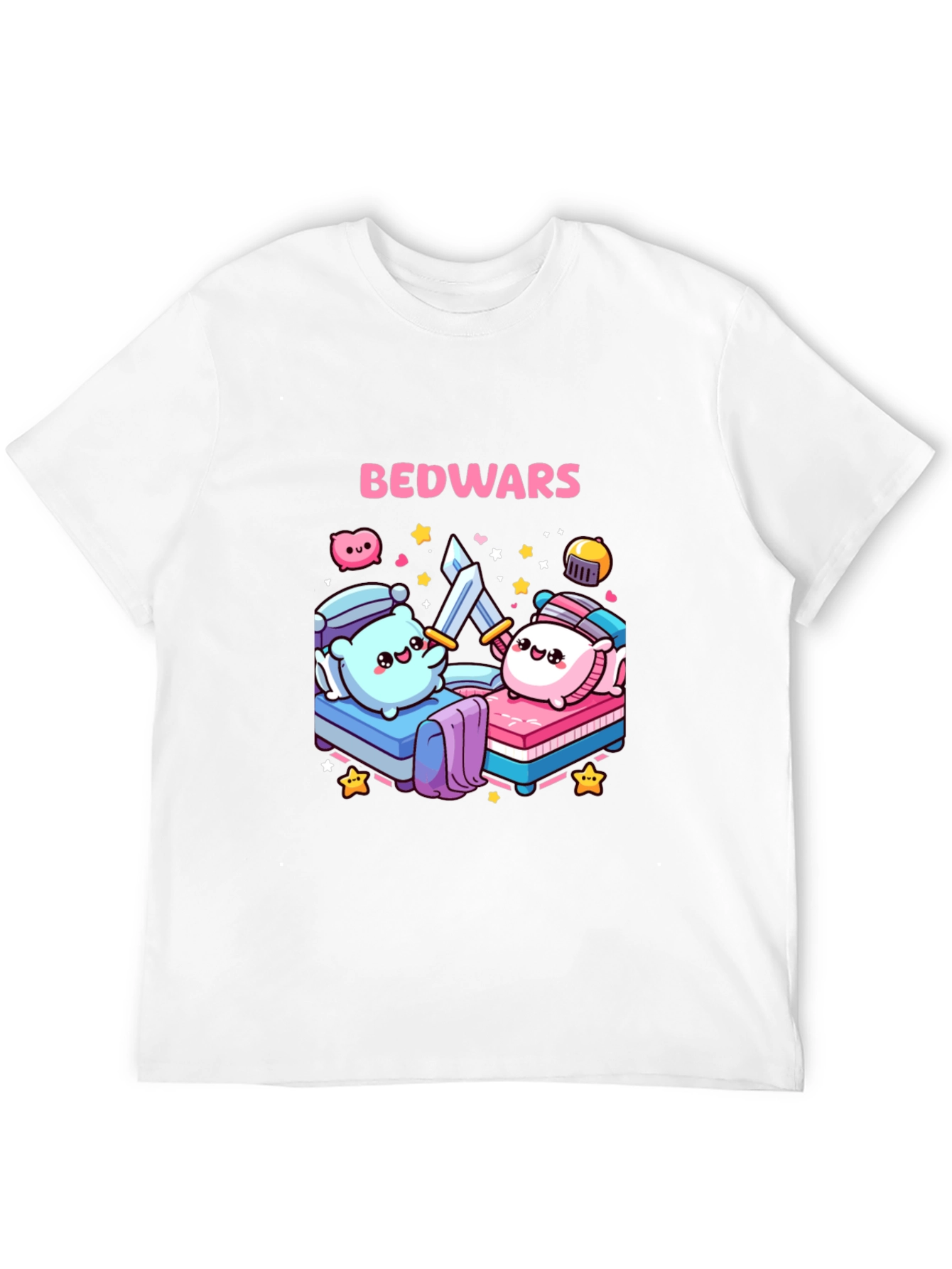 Bedwars T-Shirt Cute Pillows Fighting Game Tee
