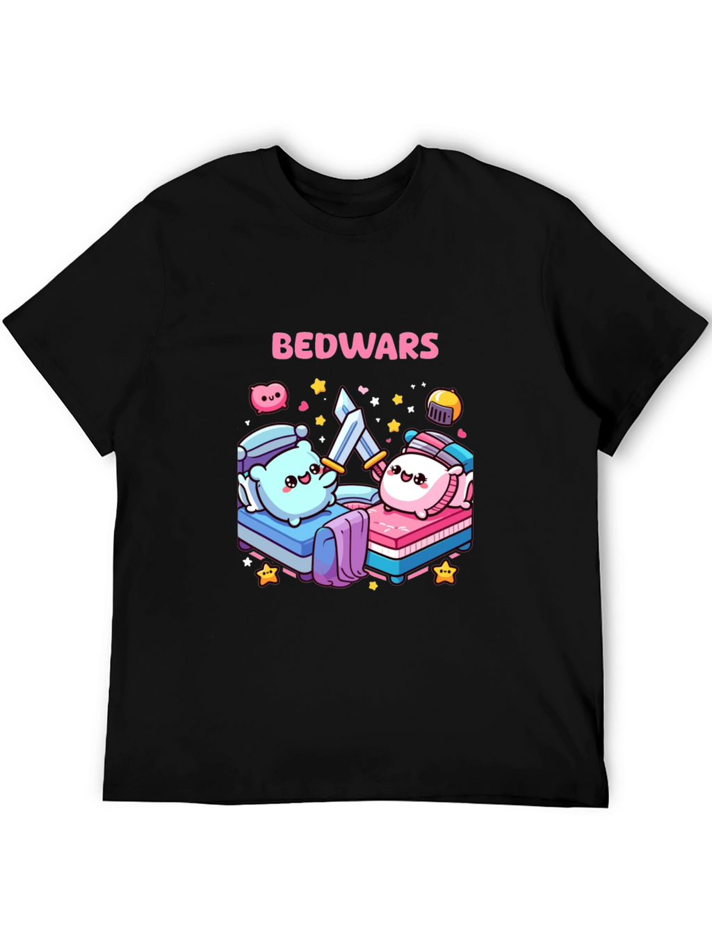 Bedwars T-Shirt Cute Pillows Fighting Game Tee