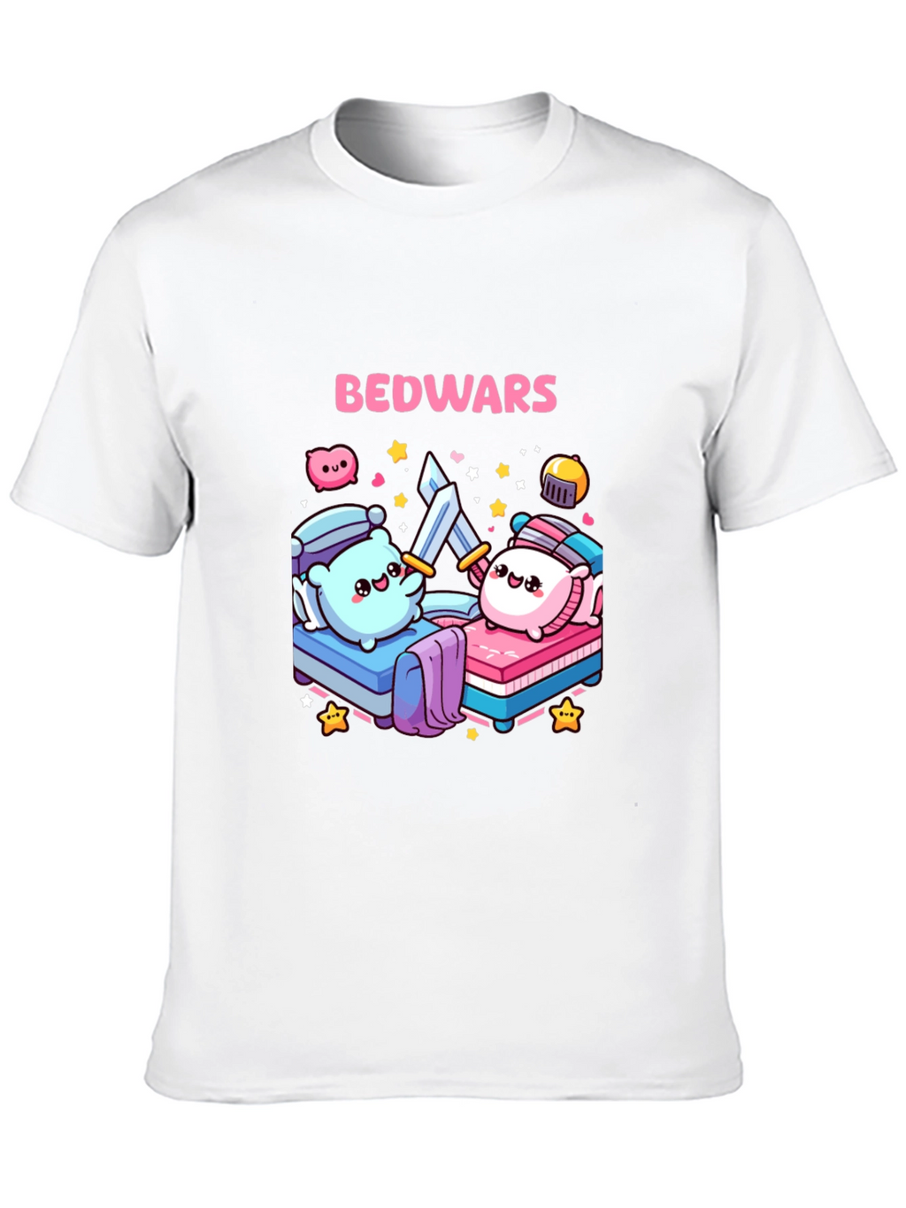 Bedwars T-Shirt Cute Pillows Fighting Game Tee