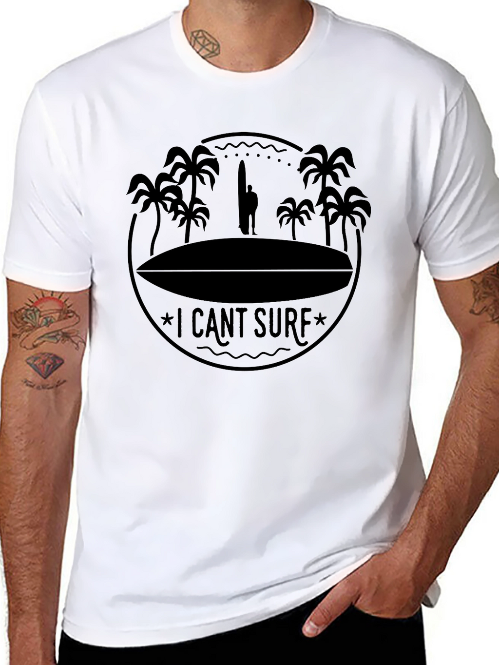 I Cant Surf Graphic Tee - Tropical Beach Vibe