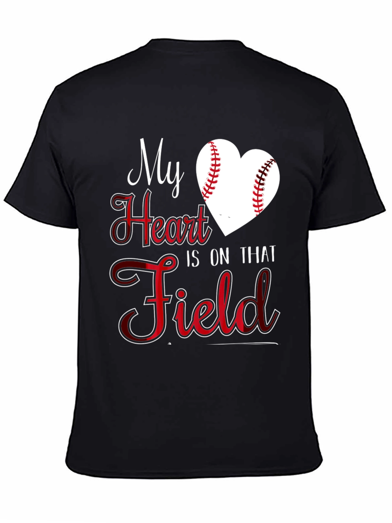 Baseball Heart T-Shirt - My Heart Is On That Field Tee