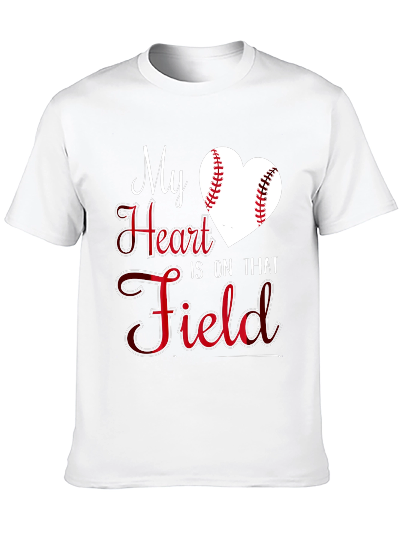 Baseball Heart T-Shirt - My Heart Is On That Field Tee