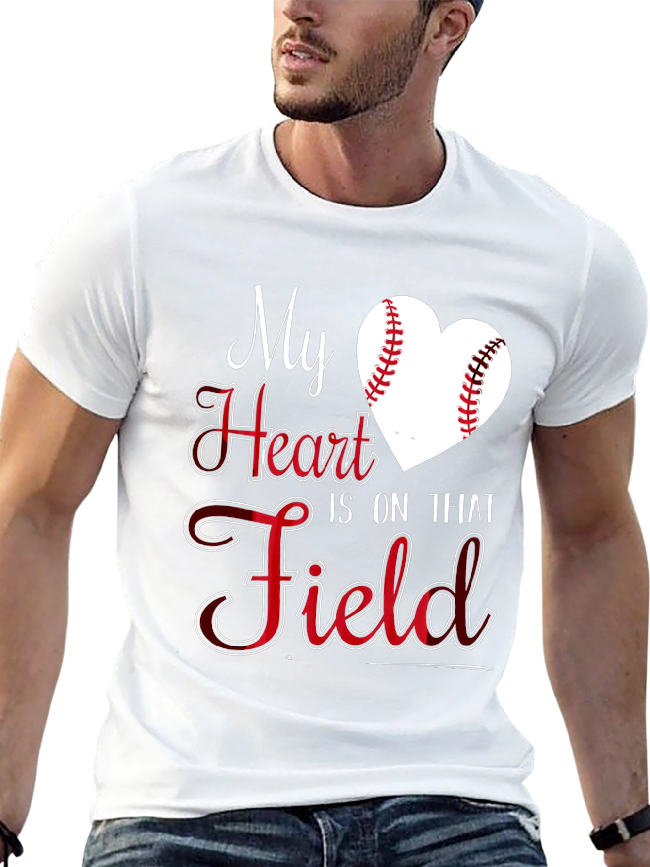 Baseball Heart T-Shirt - My Heart Is On That Field Tee