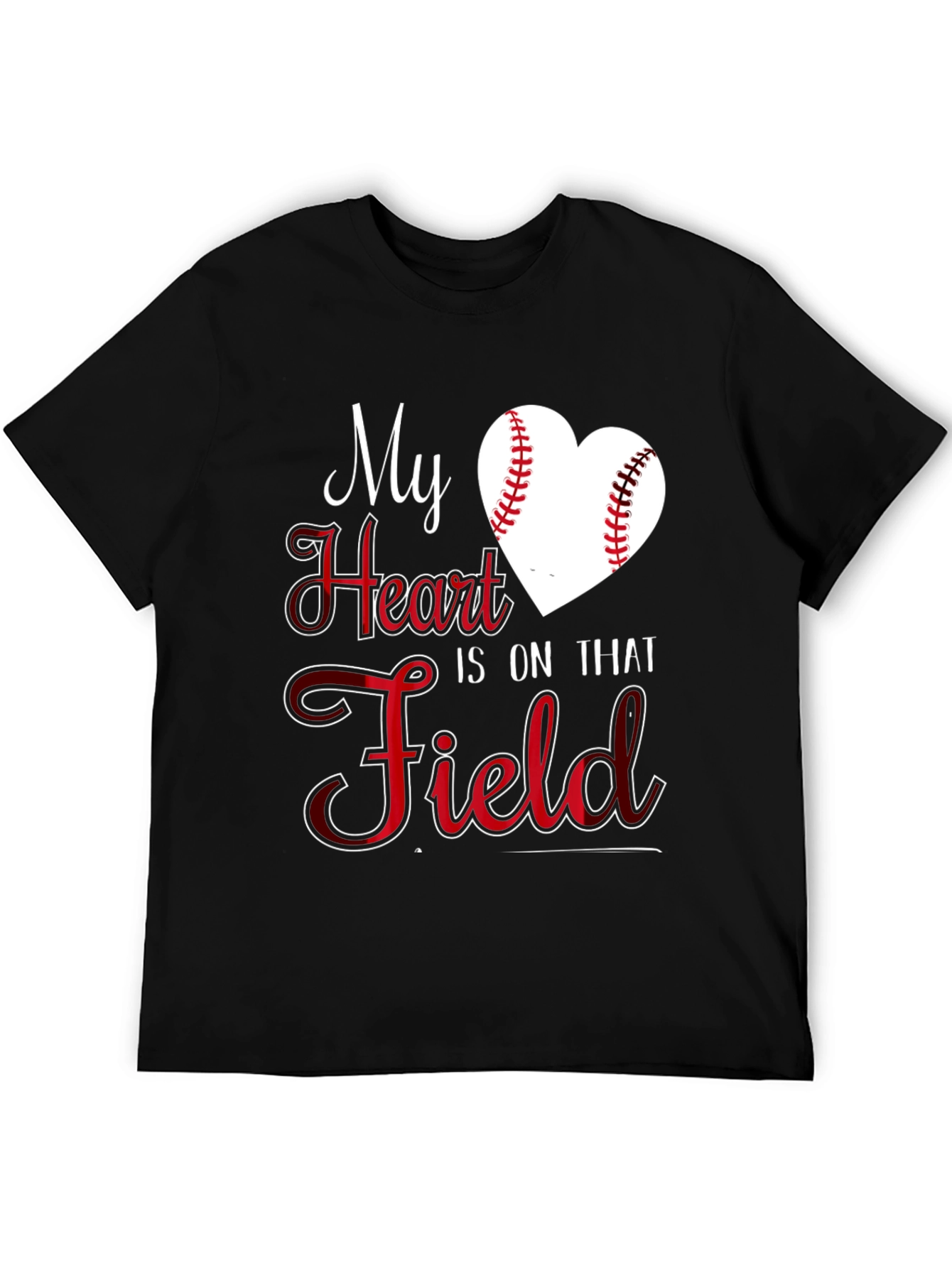 Baseball Heart T-Shirt - My Heart Is On That Field Tee
