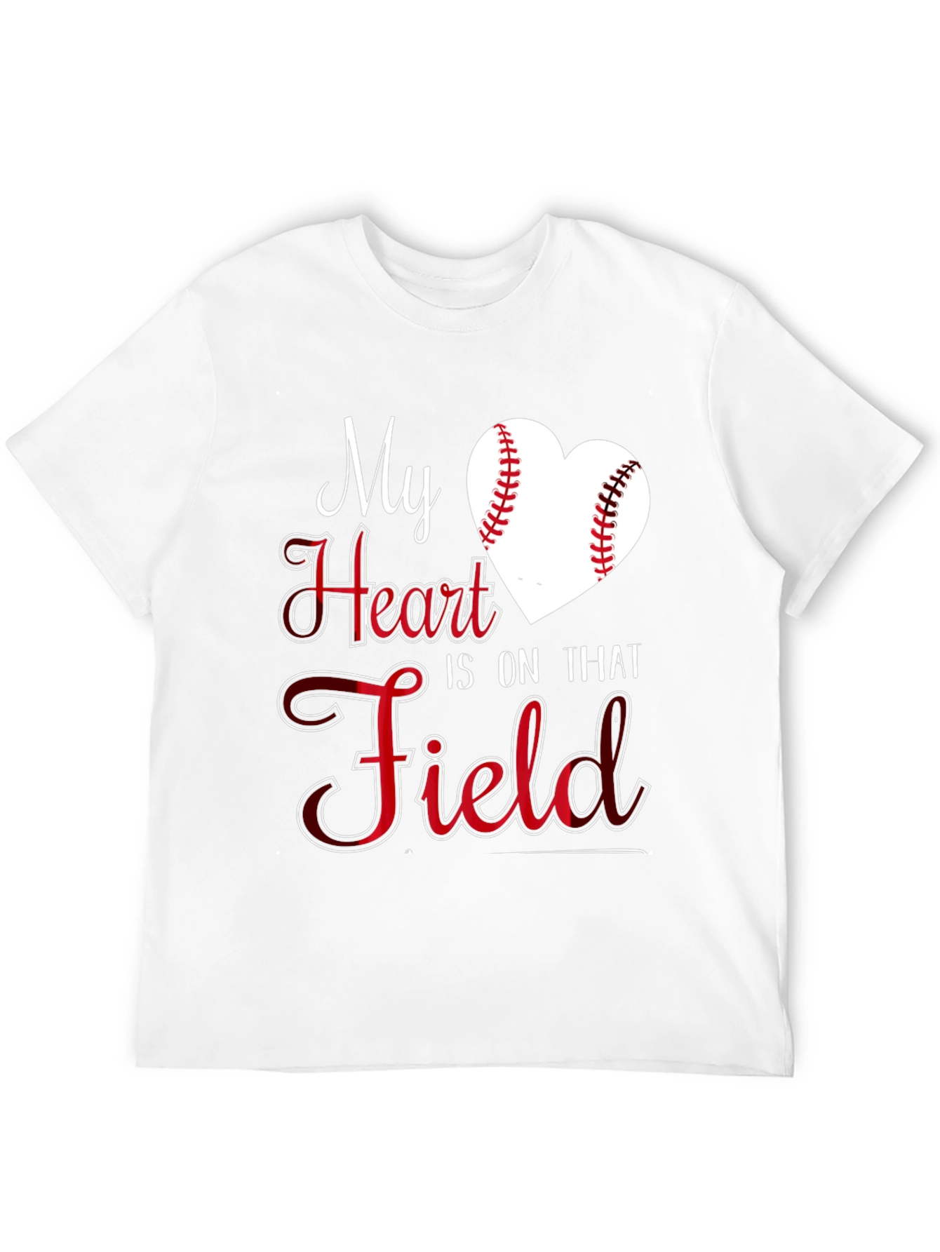 Baseball Heart T-Shirt - My Heart Is On That Field Tee