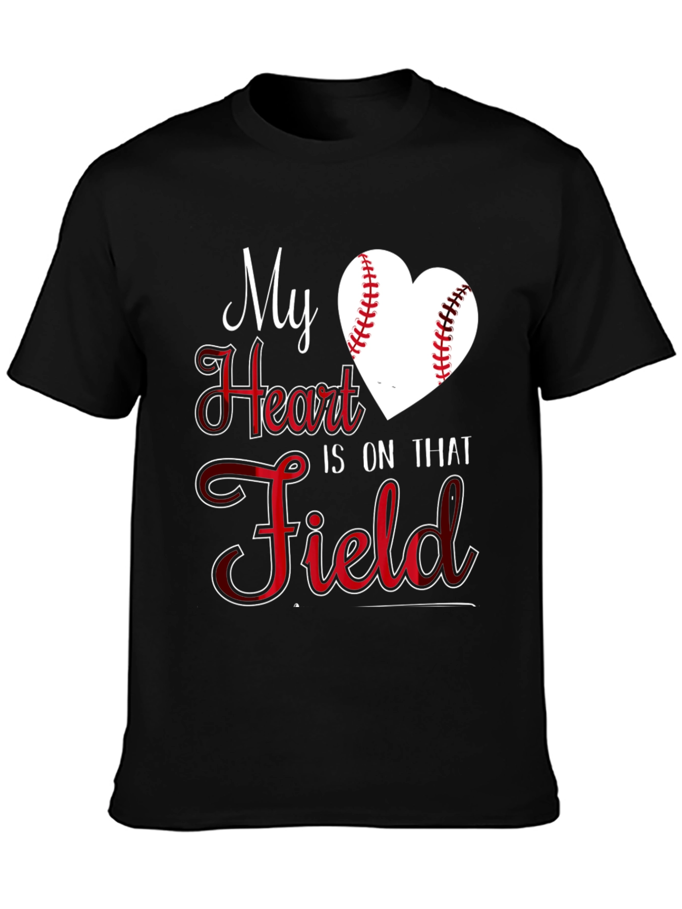 Baseball Heart T-Shirt - My Heart Is On That Field Tee