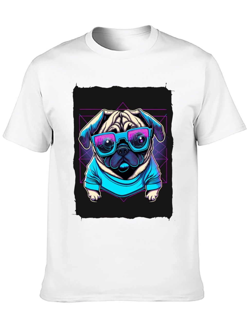 Cool Pug Graphic Tee - Retro Style