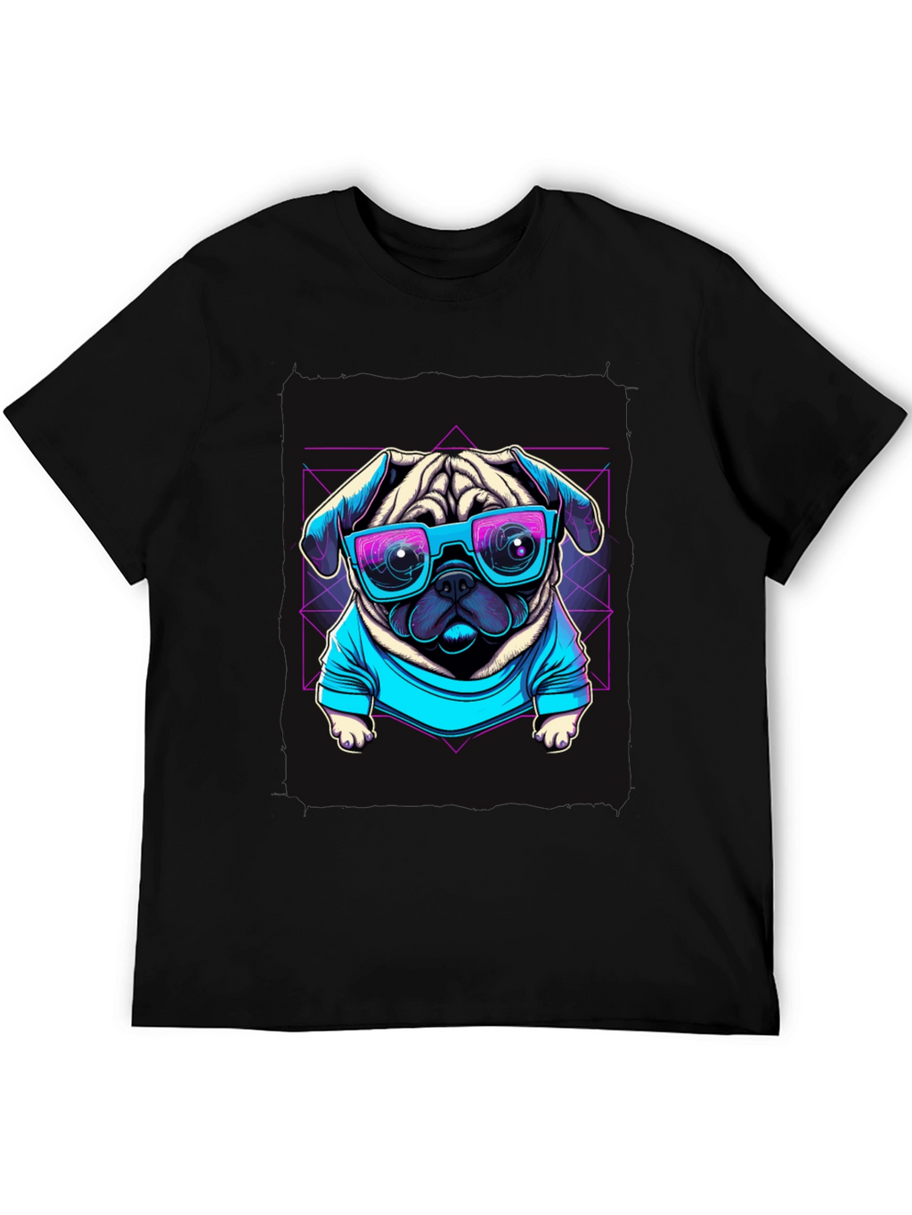 Cool Pug Graphic Tee - Retro Style