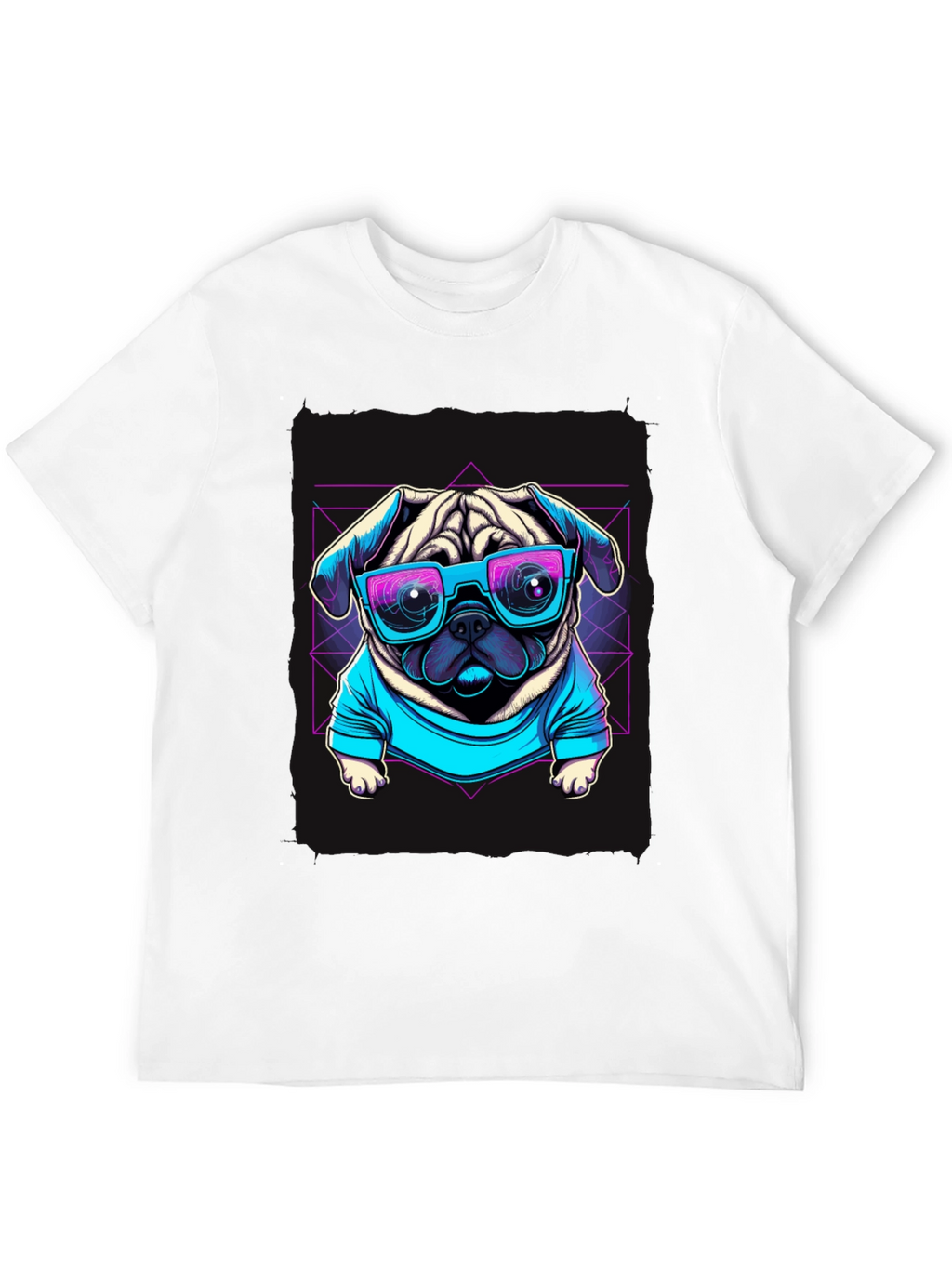 Cool Pug Graphic Tee - Retro Style