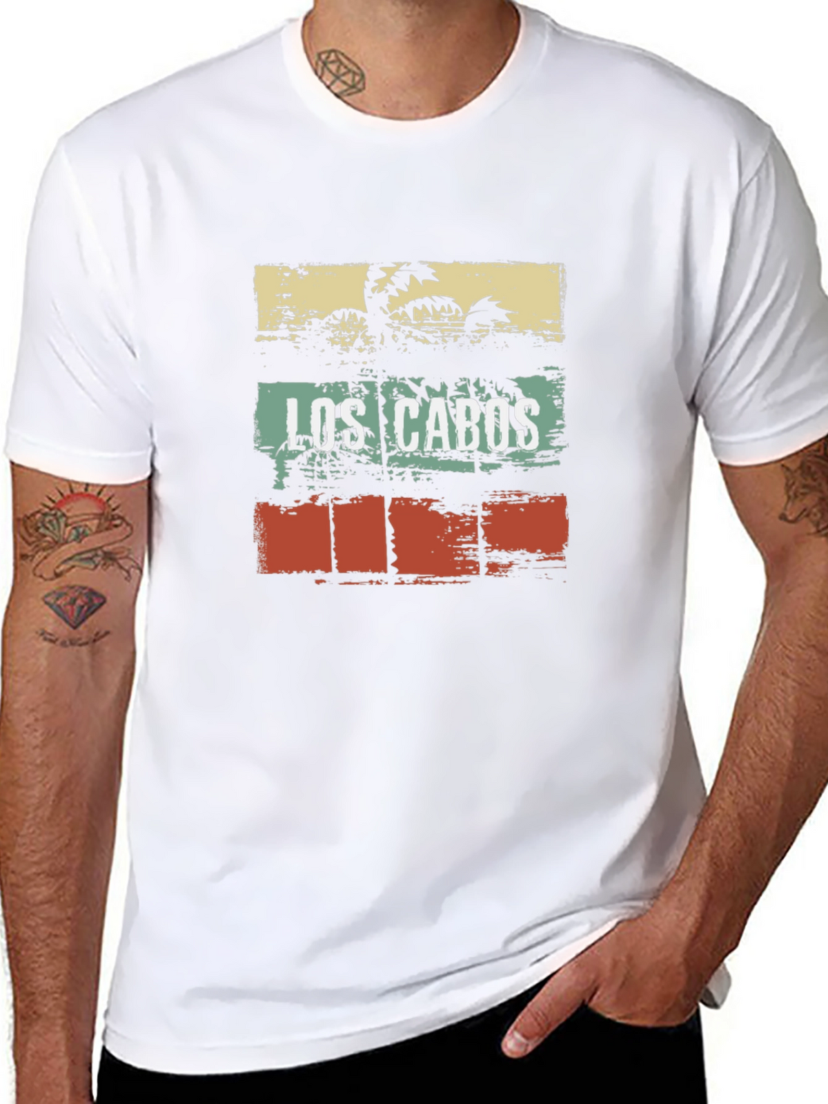 Los Cabos Palm Tree Graphic T-Shirt - Beach Vacation Style
