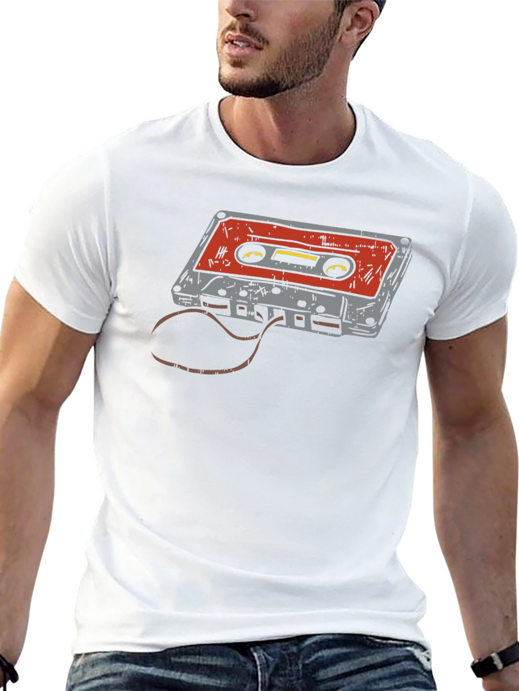 Retro Cassette Tape Graphic T-Shirt - Black