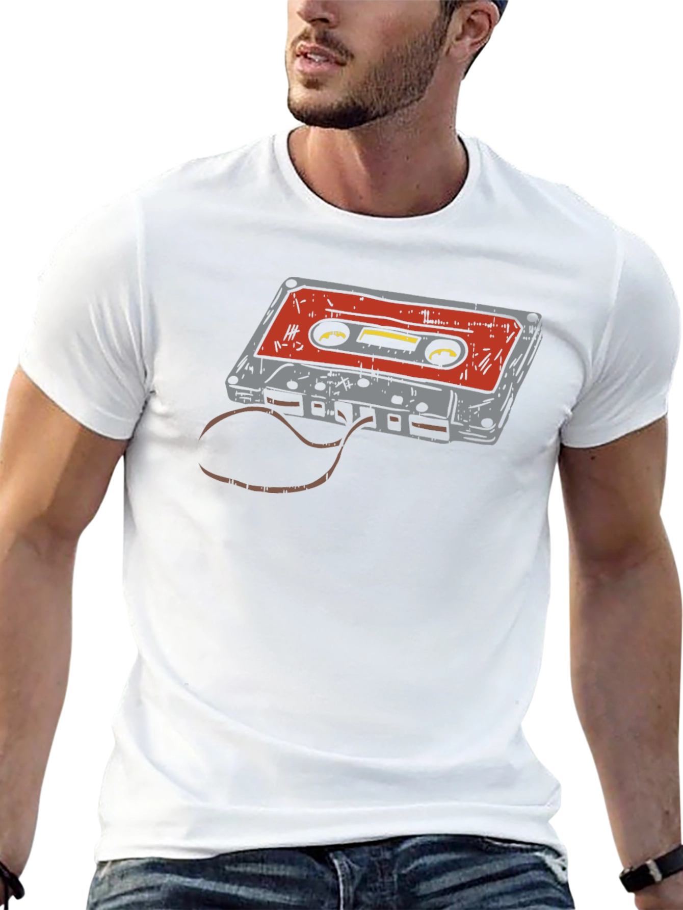 Retro Cassette Tape Graphic T-Shirt - Black