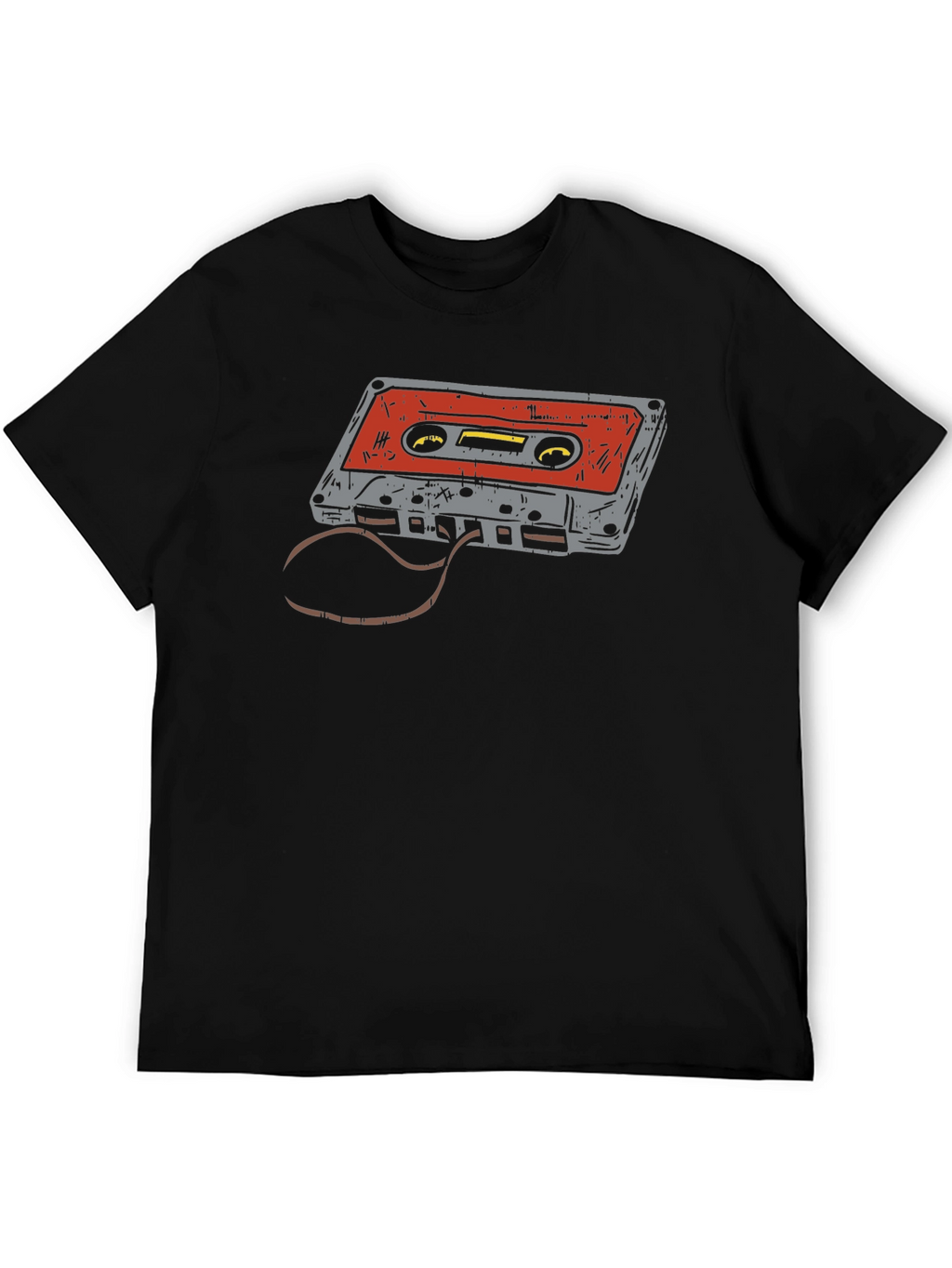 Retro Cassette Tape Graphic T-Shirt - Black