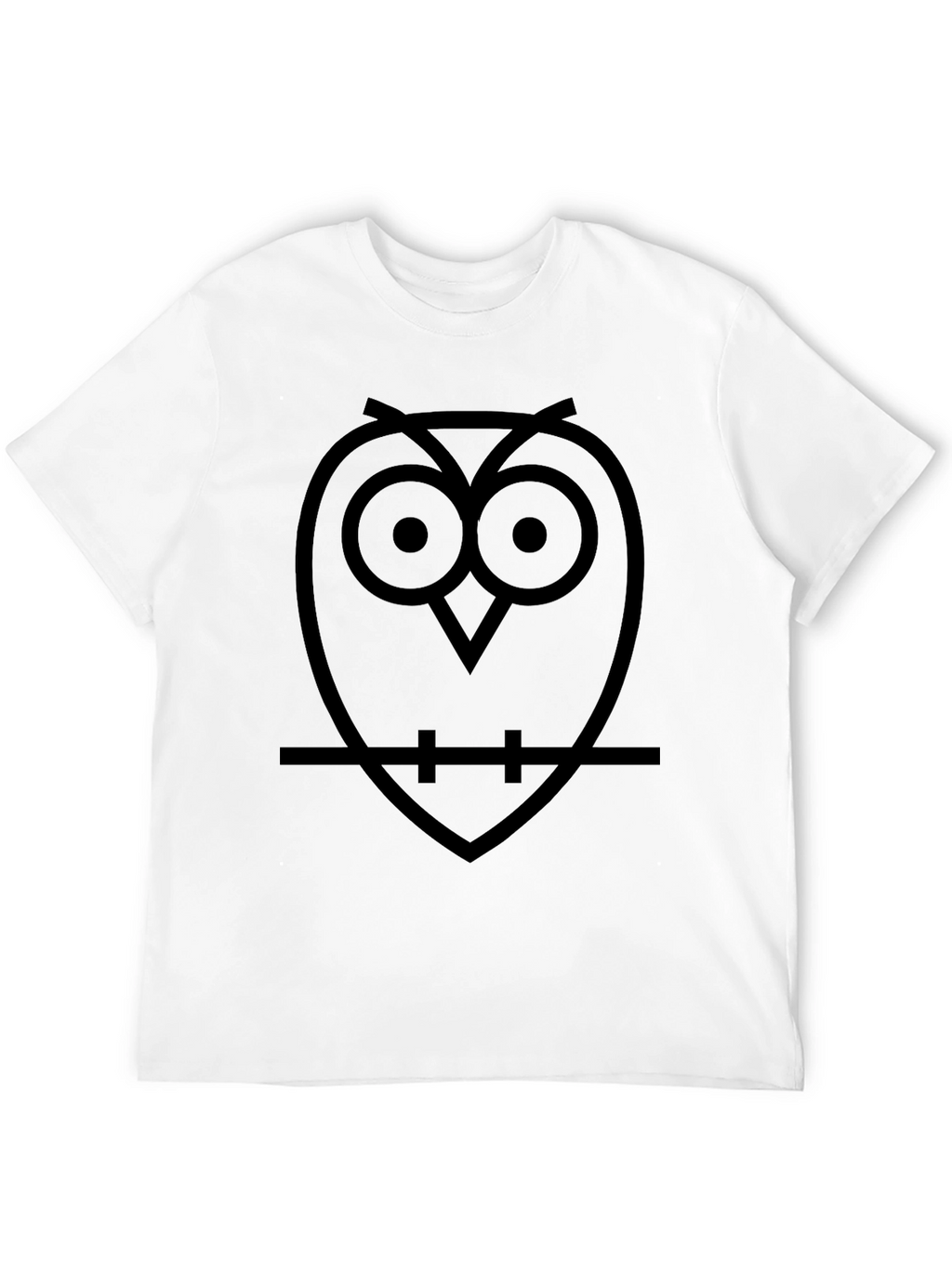 Minimalist Owl T-Shirt - Black Cotton Tee