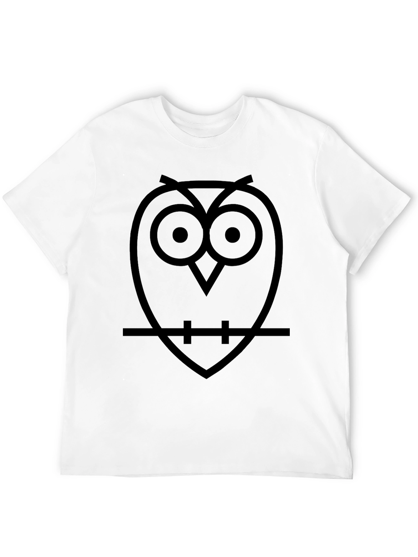 Minimalist Owl T-Shirt - Black Cotton Tee