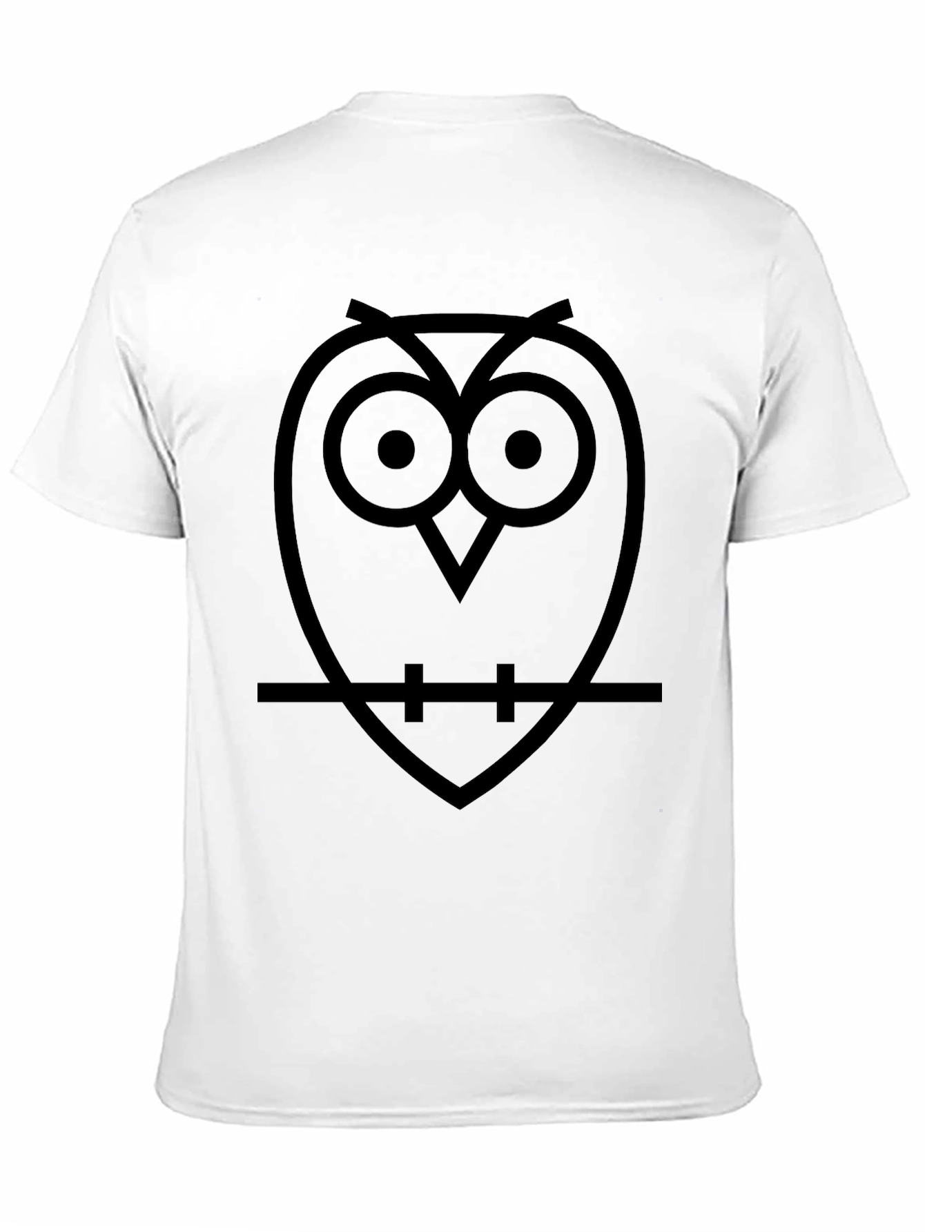 Minimalist Owl T-Shirt - Black Cotton Tee