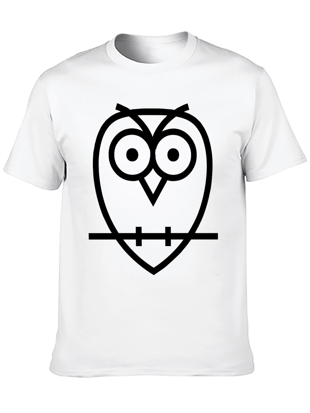 Minimalist Owl T-Shirt - Black Cotton Tee