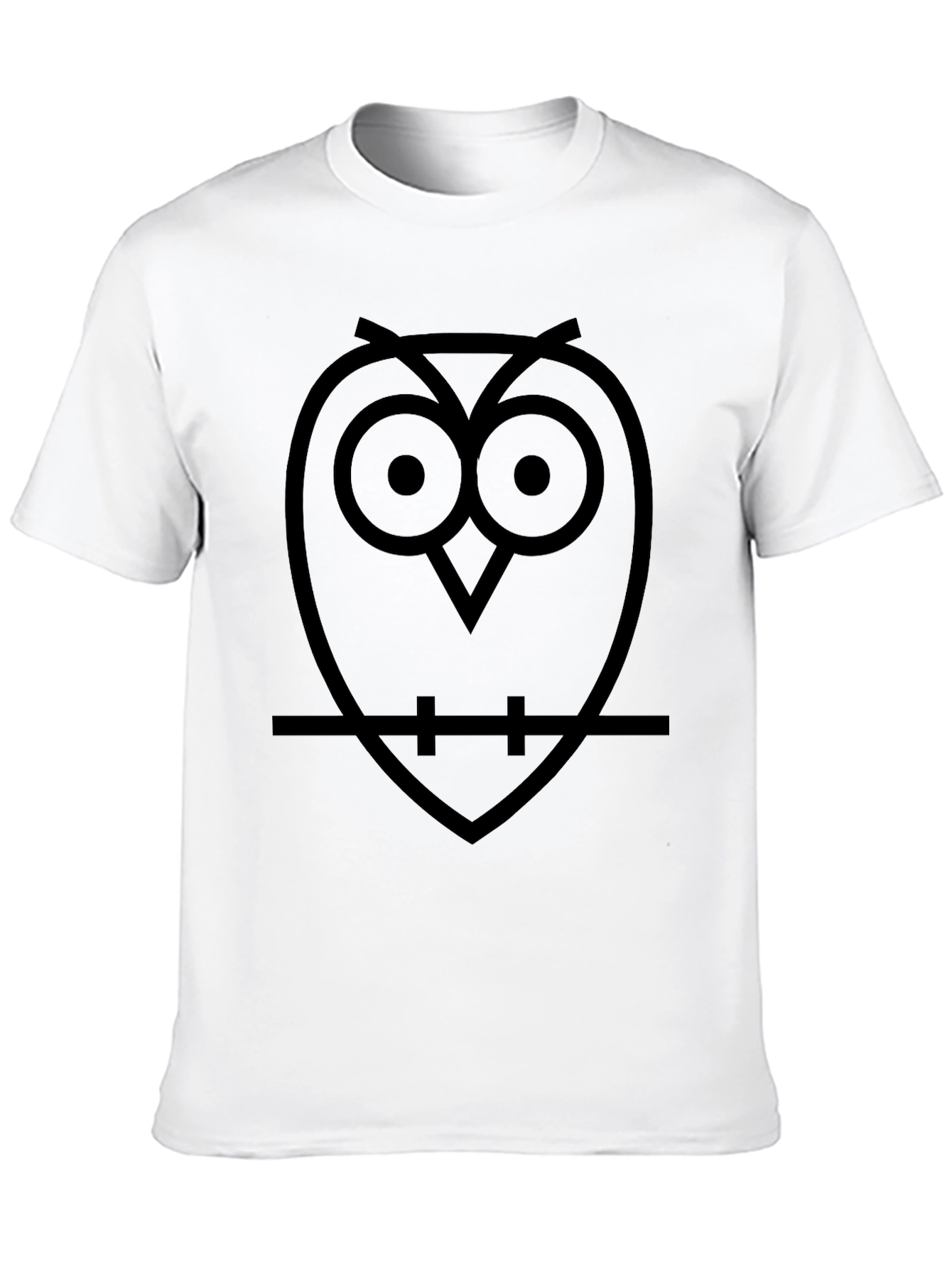 Minimalist Owl T-Shirt - Black Cotton Tee
