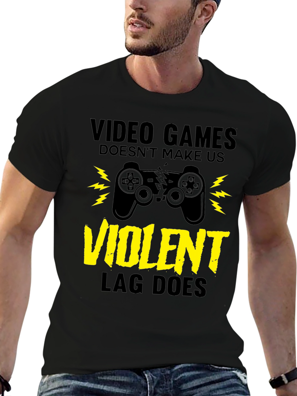 Video Games LAG Black T-Shirt