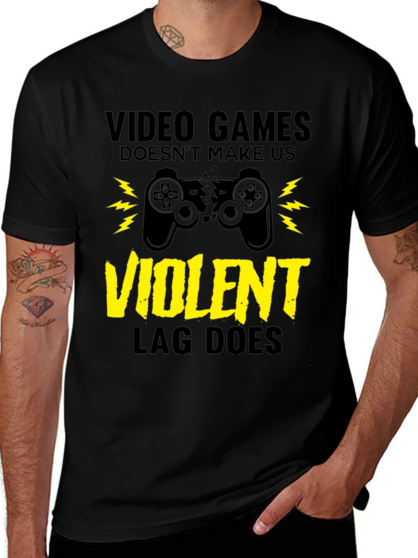 Video Games LAG Black T-Shirt