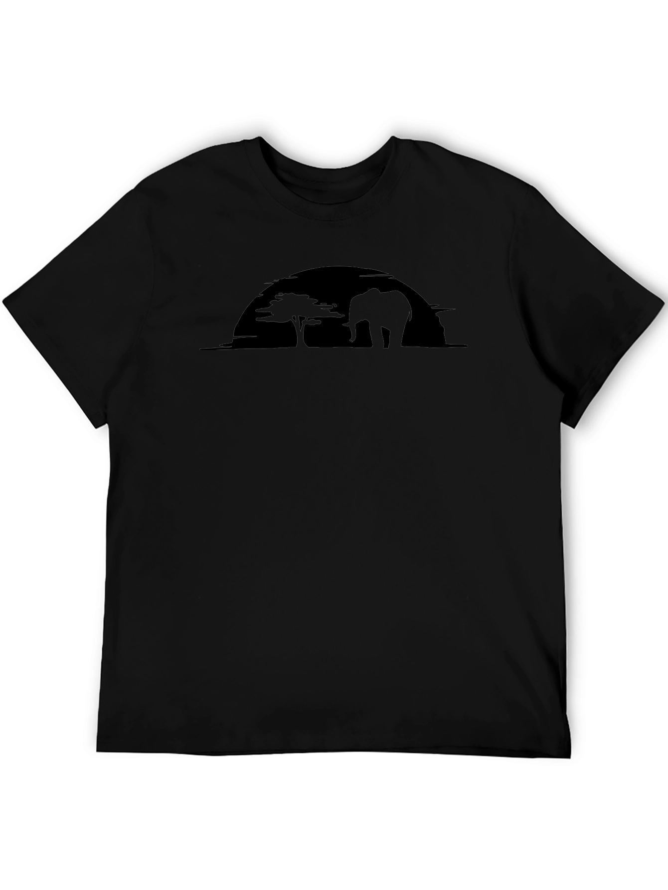 Safari Sunset Graphic Tee - Black Cotton