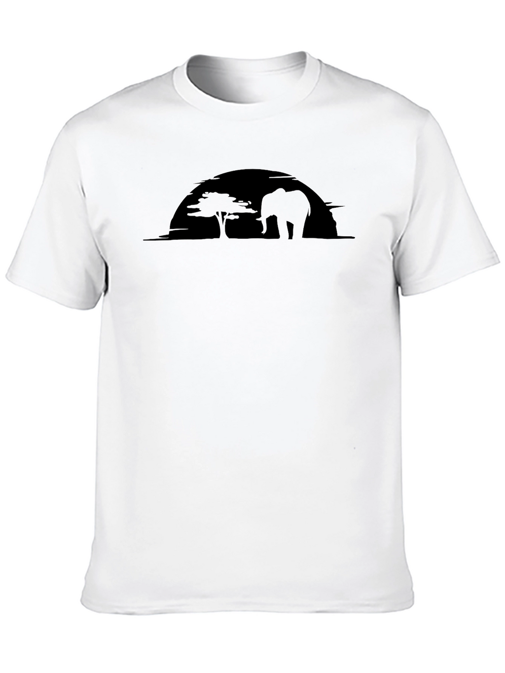 Safari Sunset Graphic Tee - Black Cotton