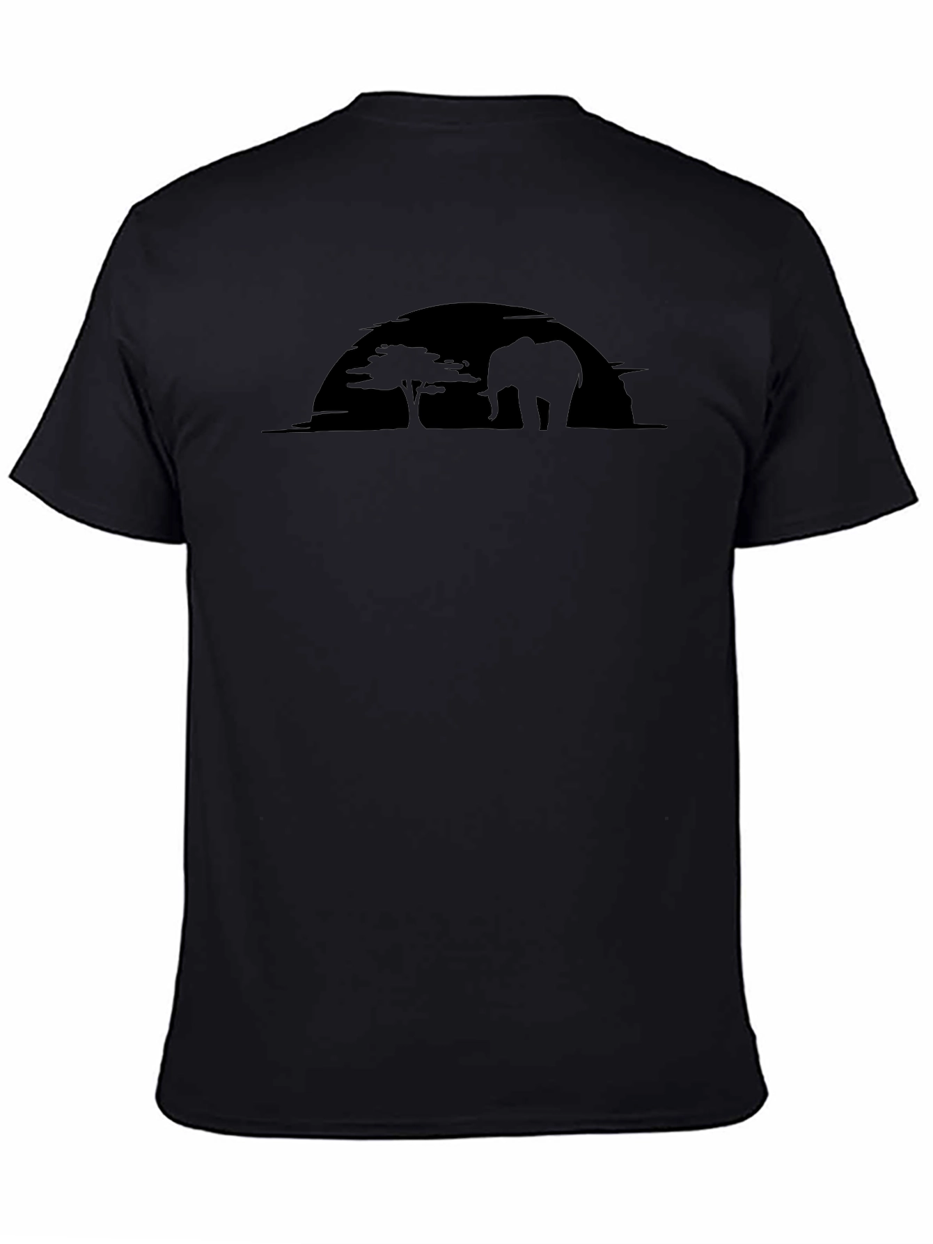 Safari Sunset Graphic Tee - Black Cotton
