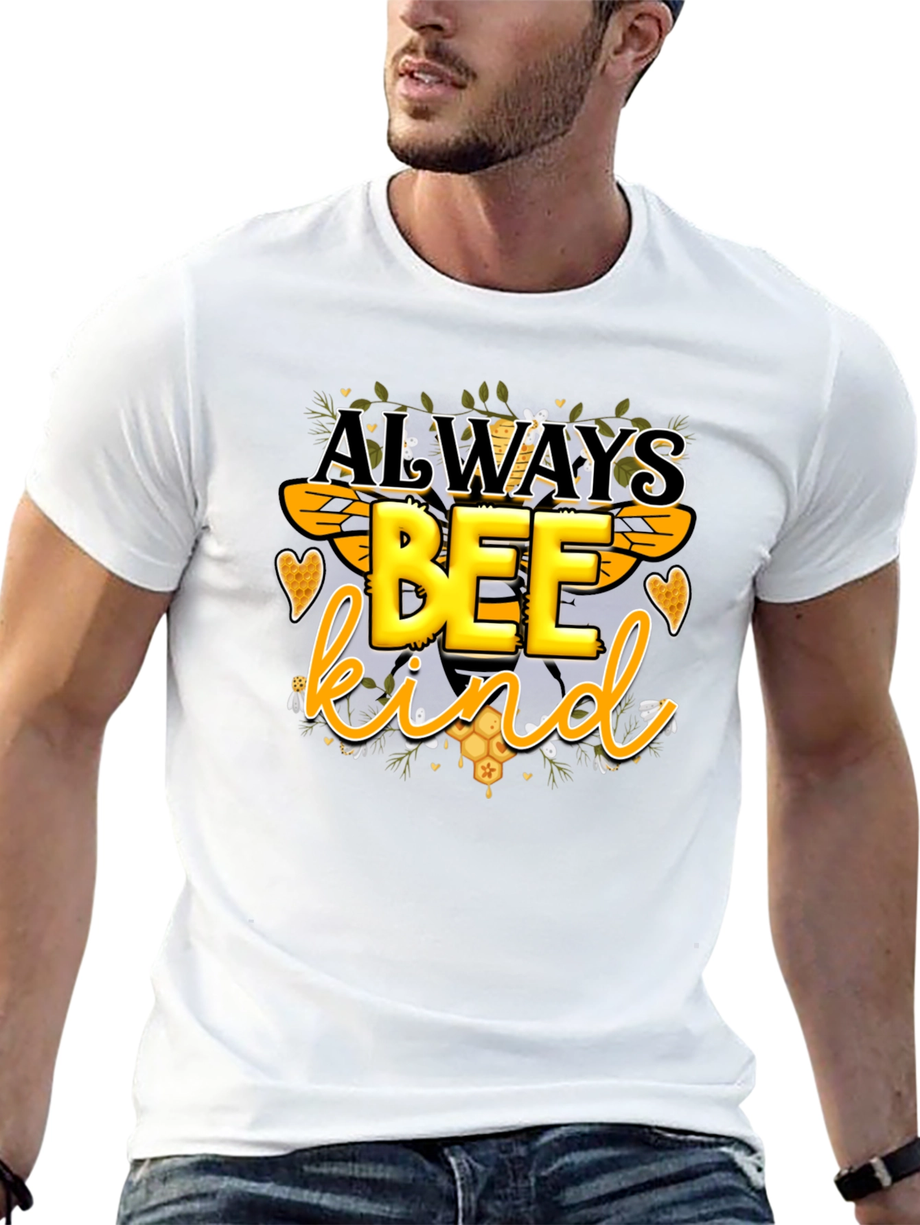 Always Bee Kind Graphic Tee - Trendy Mens T-Shirt