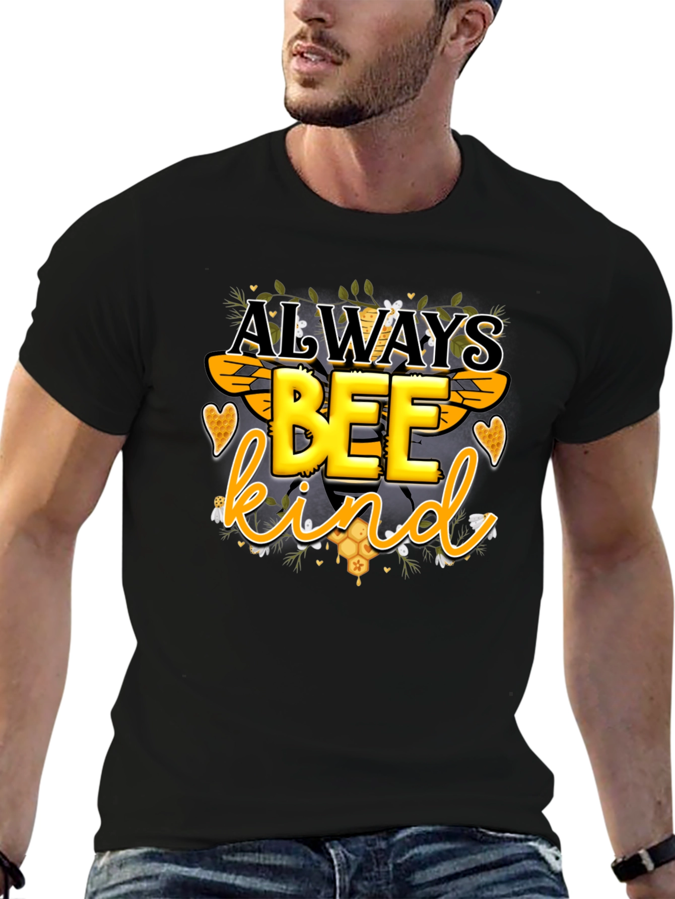 Always Bee Kind Graphic Tee - Trendy Mens T-Shirt