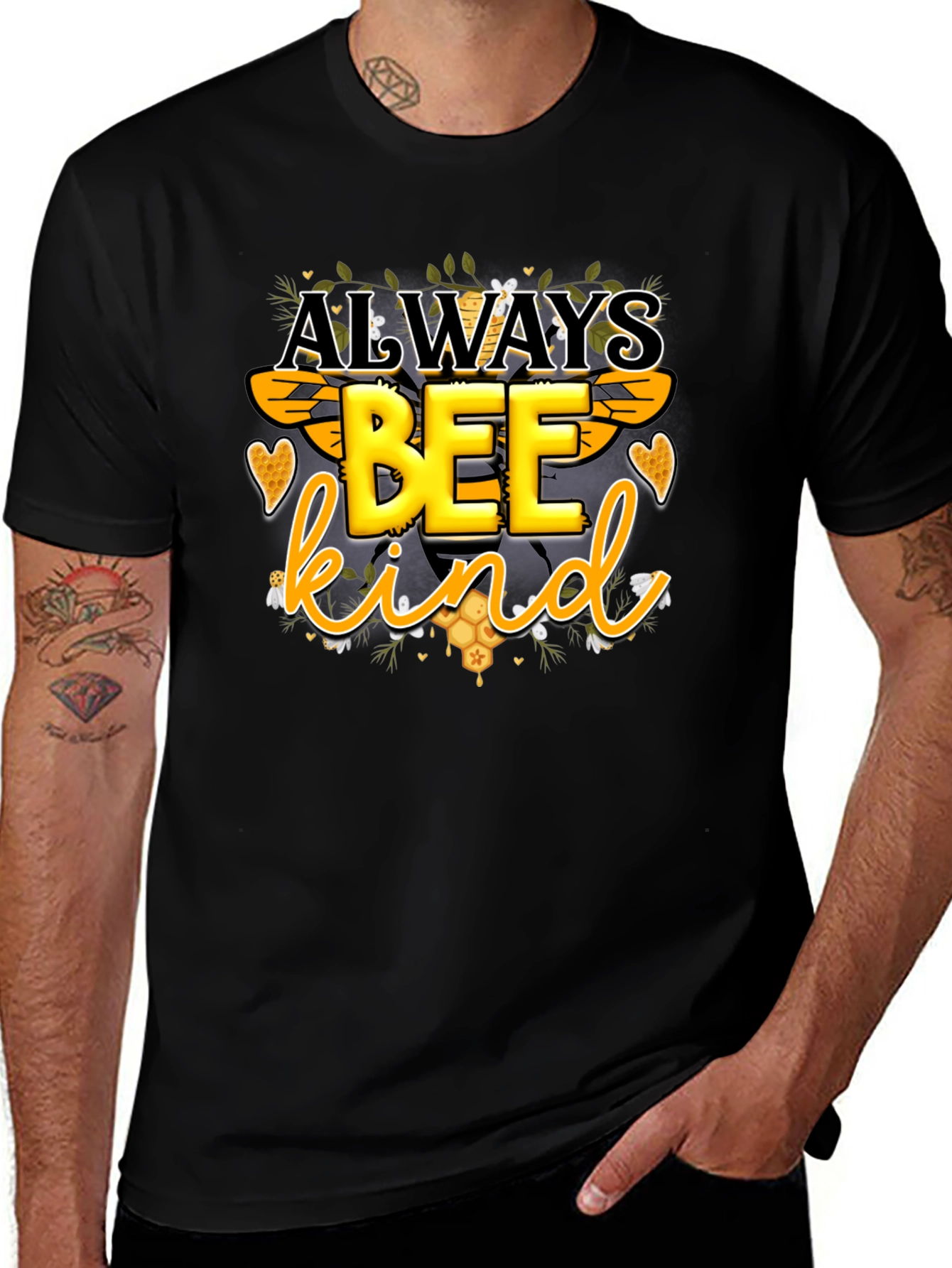 Always Bee Kind Graphic Tee - Trendy Mens T-Shirt
